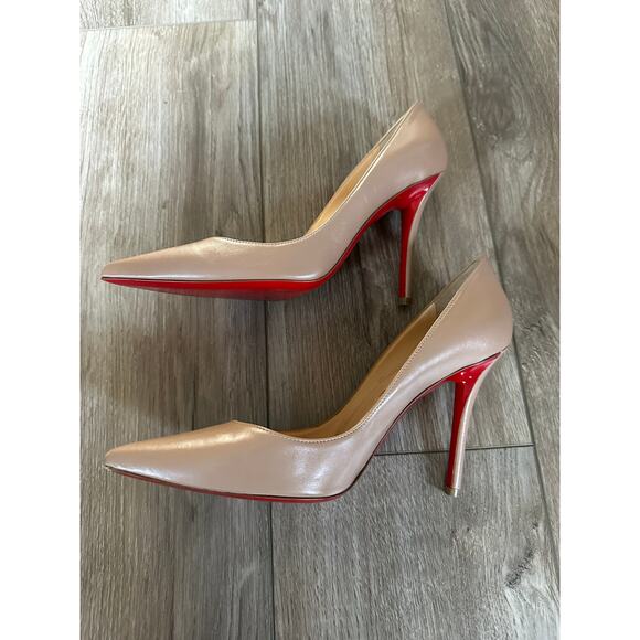 Christian Louboutin Nude Pointy Toe Heel Pump size 37.5 - Picture 2 of 16